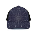 Zodiac Symbols Circle Print Black Mesh Trucker Hat