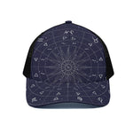 Zodiac Symbols Circle Print Black Mesh Trucker Cap