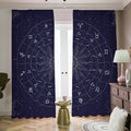 Zodiac Symbols Circle Print Dimout Pencil Pleat Curtains