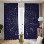 Zodiac Symbols Circle Print Blackout Pencil Pleat Curtains