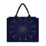Zodiac Symbols Circle Print Canvas Tote Bag
