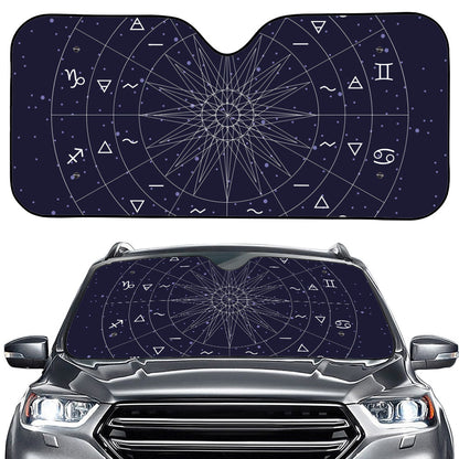 Zodiac Symbols Circle Print Car Windshield Sun Shade