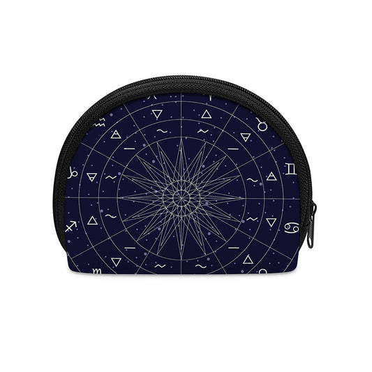 Zodiac Symbols Circle Print Coin Purse