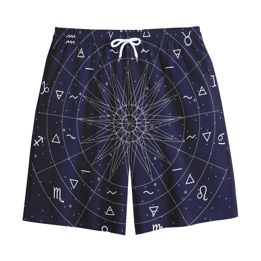 Zodiac Symbols Circle Print Cotton Shorts