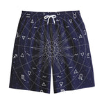 Zodiac Symbols Circle Print Cotton Shorts