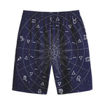 Zodiac Symbols Circle Print Cotton Shorts