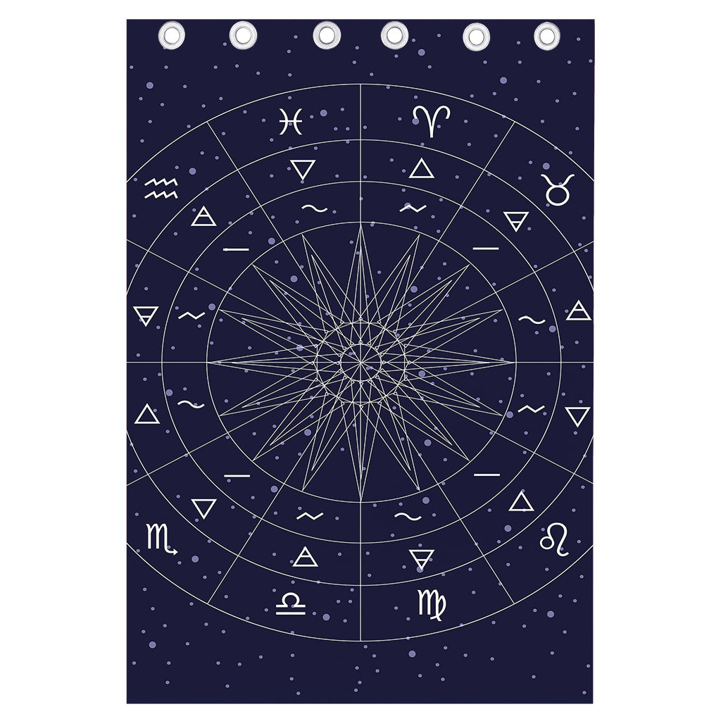 Zodiac Symbols Circle Print Curtain