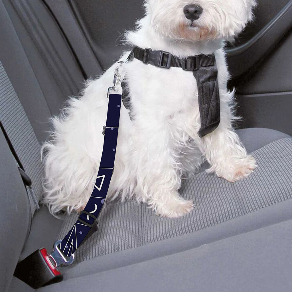Zodiac Symbols Circle Print Dog Seat Belt