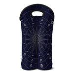Zodiac Symbols Circle Print Double Neoprene Wine Tote