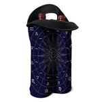 Zodiac Symbols Circle Print Double Neoprene Wine Tote