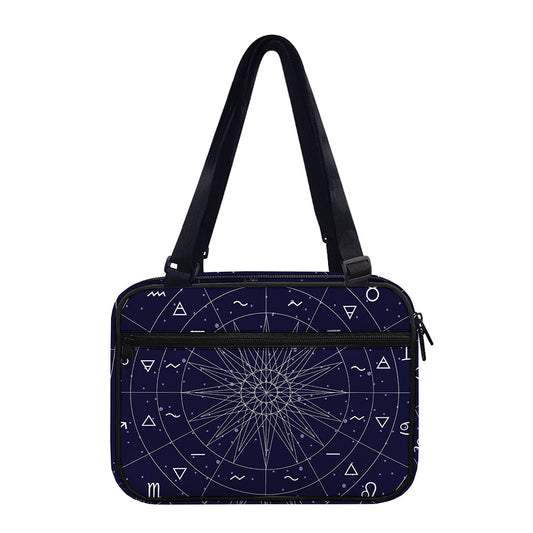 Zodiac Symbols Circle Print Double Strap Bible Bag