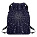 Zodiac Symbols Circle Print Drawstring Backpack