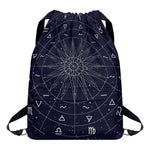 Zodiac Symbols Circle Print Drawstring Backpack
