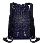 Zodiac Symbols Circle Print Drawstring Backpack