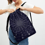 Zodiac Symbols Circle Print Drawstring Backpack