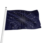 Zodiac Symbols Circle Print Flag