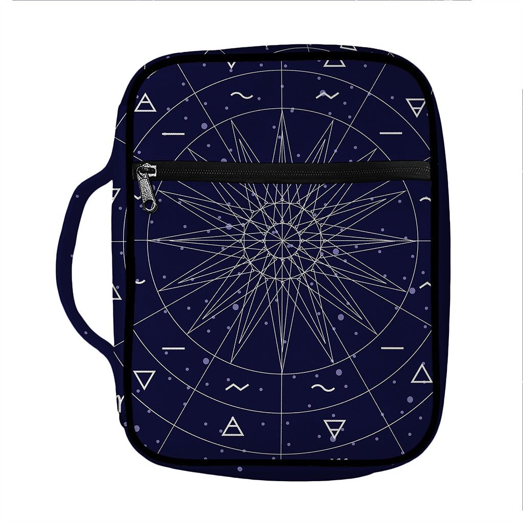 Zodiac Symbols Circle Print Front Pocket Bible Bag