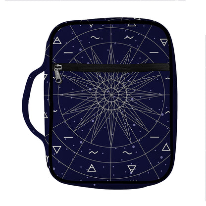 Zodiac Symbols Circle Print Front Pocket Bible Bag