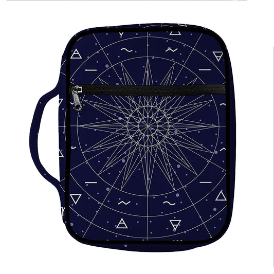 Zodiac Symbols Circle Print Front Pocket Bible Bag