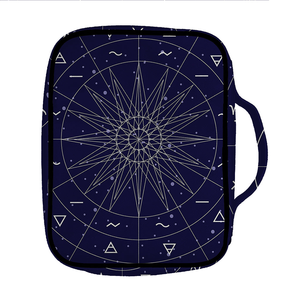Zodiac Symbols Circle Print Front Pocket Bible Bag