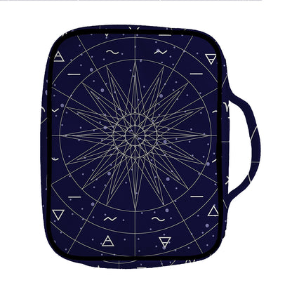 Zodiac Symbols Circle Print Front Pocket Bible Bag