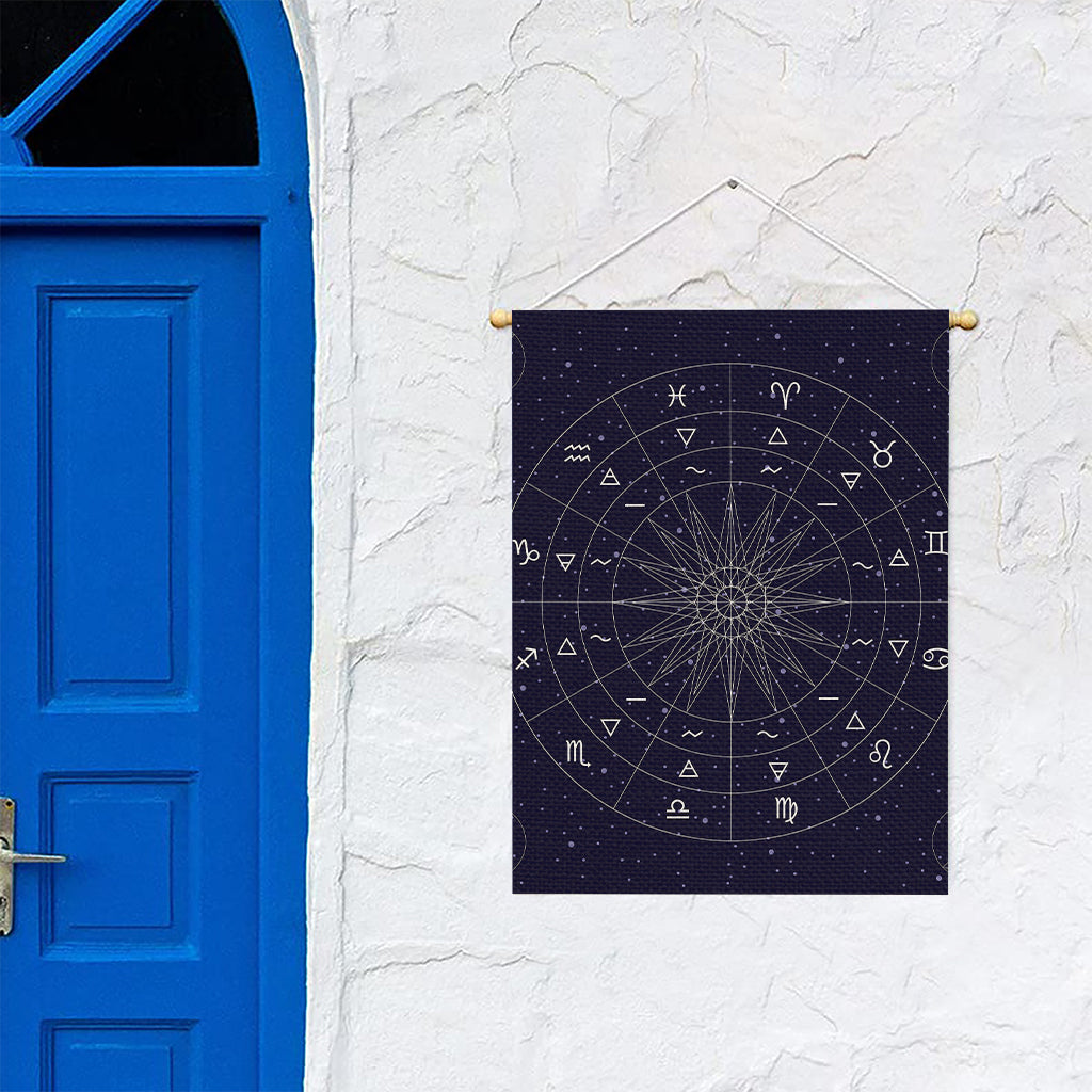 Zodiac Symbols Circle Print Garden Flag