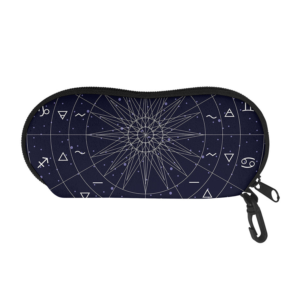 Zodiac Symbols Circle Print Glasses Case