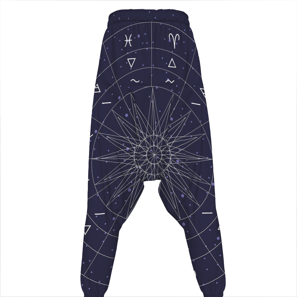 Zodiac Symbols Circle Print Hammer Pants