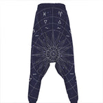 Zodiac Symbols Circle Print Hammer Pants