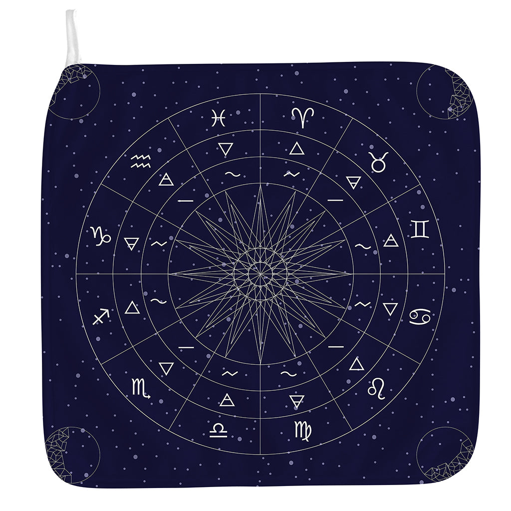 Zodiac Symbols Circle Print Hand Towel