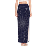 Zodiac Symbols Circle Print High Slit Maxi Skirt