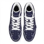 Zodiac Symbols Circle Print High Top Leather Sneakers
