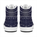 Zodiac Symbols Circle Print High Top Leather Sneakers
