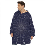 Zodiac Symbols Circle Print Hoodie Blanket