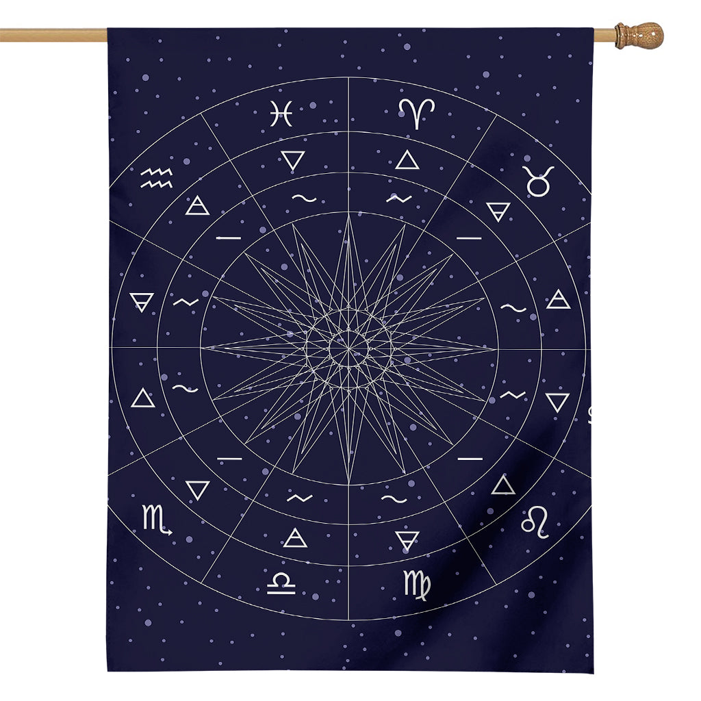 Zodiac Symbols Circle Print House Flag