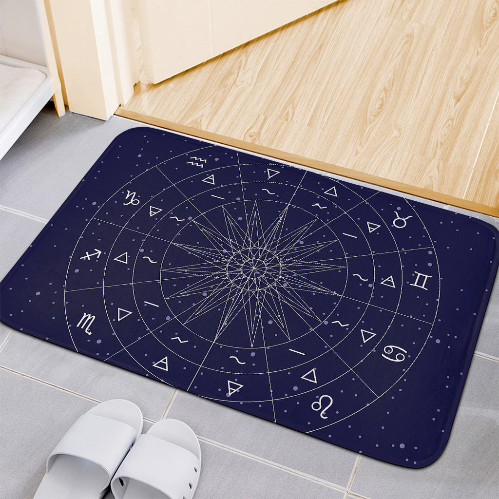 Zodiac Symbols Circle Print Indoor Door Mat