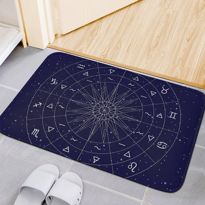 Zodiac Symbols Circle Print Indoor Door Mat