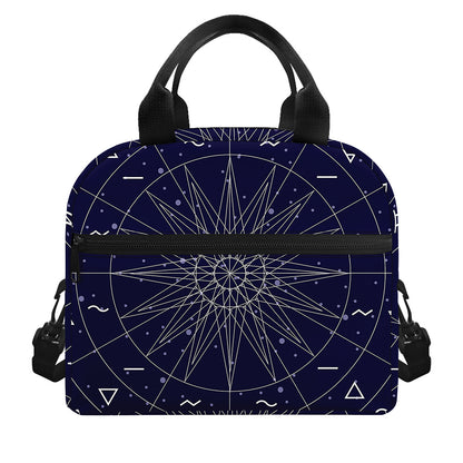 Zodiac Symbols Circle Print Insulated Lunch Bag