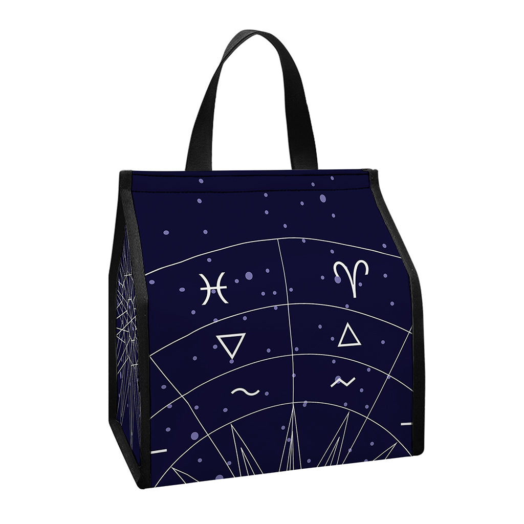 Zodiac Symbols Circle Print Insulated Lunch Tote