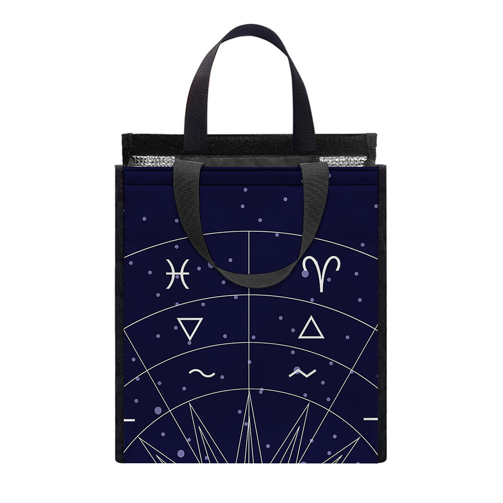 Zodiac Symbols Circle Print Insulated Lunch Tote