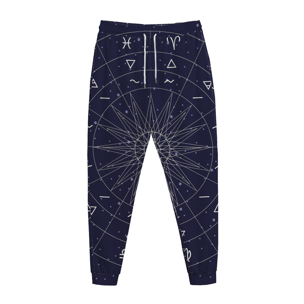 Zodiac Symbols Circle Print Jogger Pants