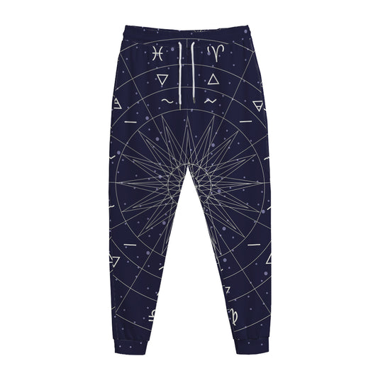 Zodiac Symbols Circle Print Jogger Pants