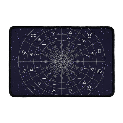 Zodiac Symbols Circle Print Kitchen Mat