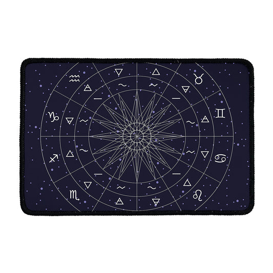 Zodiac Symbols Circle Print Kitchen Mat