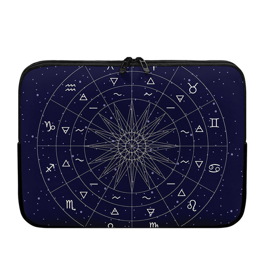 Zodiac Symbols Circle Print Laptop Sleeve
