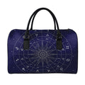 Zodiac Symbols Circle Print Leather Duffel Bag