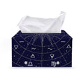 Zodiac Symbols Circle Print Leather Tissue Box Cover