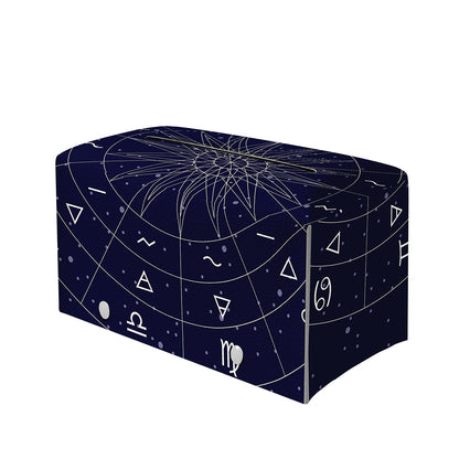 Zodiac Symbols Circle Print Leather Tissue Box Cover