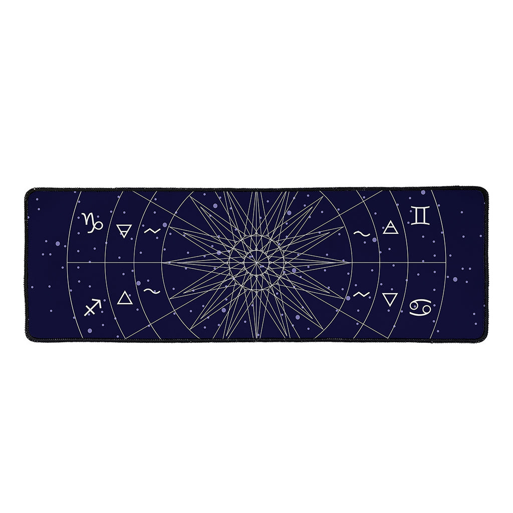 Zodiac Symbols Circle Print Long Kitchen Mat
