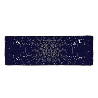 Zodiac Symbols Circle Print Long Kitchen Mat